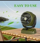 6000mah Camping Fan W/led Light Rechargeable Power Bank Oscillating Turbo Boost. Fixed Price $24.89.
