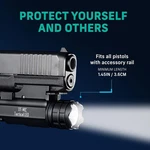 Defendtek Dt-m1c Black Rail Mounted Tactical Led Flashlight. Fixed Price $16.99.