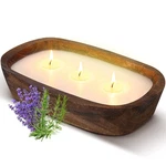 Threlaco 1 Pack 10 Inch Wood Dough Bowl Candles Home Rustic Soy Ca.... Fixed Price $33.89.