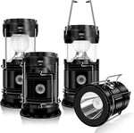 4-pack Solar Camping Lantern, Collapsible Led Usb Rechargeable Lantern Fla. Fixed Price $53.02.