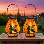 Yakii 2 Pack Solar Flame Lantern Hanging Waterproof Outdoor With Dancing Flic.... Fixed Price $31.31.