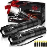 Victoper Led Flashlight 2 Pack, Bright Tactical Torch High Lumens With 5 Modes,. Fixed Price $24.99.