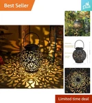 2-pack Eco-friendly Solar Lanterns - Black Metal Led Lights For Patio And More. Fixed Price $46.54.
