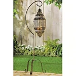 Moroccan Candle Holder Lantern With Stand Lattice Cage Metal Cutouts 41" Tall. Fixed Price $70.90.
