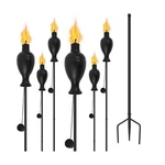 Zspeng 6 Pack Metal Torches For Outside, Upgraded With 3-prong .... Fixed Price $76.10.