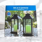 Infinity Led Glass Flame-less Lantern With Remote Assorted (set Of 2) New. Fixed Price $19.99.