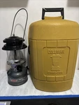 Coleman Lantern 220h Double Mantle In Yellow Clamshell Case Untested. Fixed Price $85.00.