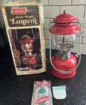 Vintage Coleman Lantern 200a195 Single Mantle Red With Box And Untested. Fixed Price $149.99.