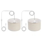 Patikil Plug In Pendant Light, 2 Pack 15ft Rope Cord Hanging Lamp Fixture Wit.... Fixed Price $51.97.