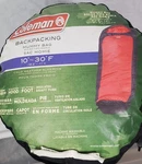Coleman Backpacking Mummy Bag Sac 10-30 Degree F Black Red. Fixed Price $26.25.