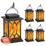 Bobkid 4 Pack Solar Lanterns Outdoor Flickering Flame Waterproof Garden. Fixed Price $74.99.