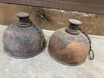 2vintage Redish Smudge Pot Highway Torch Road Flare Lamp Kerosene Safety Lantern. Fixed Price $63.85.