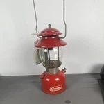 Coleman 200a 70 Red Oil Lantern Pyrex Globe Metal Glass 14in. Fixed Price $110.00.