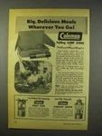 1947 Coleman Folding Camp Stove Ad - Delicious Meals. Fixed Price $19.99.