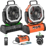 20000mah Camping Fan, 96 Hour Long Battery Life With Led Lights And 4 Speeds. Fixed Price $32.99.