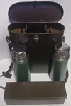 Vintage 1970's Aladdin Double Stanley Thermos Picnic Set/lunch Box W/case. Fixed Price $60.00.