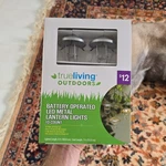 True Living Outdoors Battery Led Metal Lantern Lights Silver 10 Count 6ft Timer. Fixed Price $10.00.