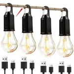 Lukasumi 4 Pack Camping Lights Rechargeable, Black, Black. Fixed Price $31.99.