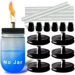 Mason Jar Tabletop Torches Kits,6 Pack Regular Mouth Lids With Protective Tub.... Fixed Price $34.83.