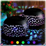 2 Pcs Solar Table Lanterns Waterproof Dancing Flame 7 Color Metal Light. Fixed Price $42.32.