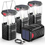Letmy 4 Pack Rechargeable Led Camping Lantern, Solar & Battery Powered. Fixed Price $53.19.