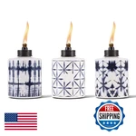 Tiki Glass Tie-dye Tabletop Torches 3-pack Decorative Outdoor For. Fixed Price $55.33.