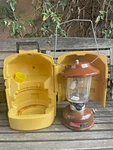 Vintage Coleman Model 275 Brown Lantern & Yellow Clam Shell Case. Fixed Price $70.00.