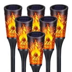 Toodour Solar Lights Outdoor, 6 Pack Torch Pack, Warm White. Fixed Price $44.16.