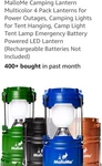 Mallome Camping Lanterns Multicolor 4 Pack For Multi-use, Colors. Fixed Price $29.98.