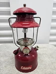 Coleman 200a Burgundy Vintage Camping Lantern 10-61 Pyrex Globe Single Mantle. Fixed Price $199.00.