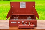 Coleman Classic Limited 120th Anniversary 413j "powerhouse" Twoburner Red Stove. Fixed Price $533.49.