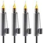 Matney Stainless Steel Outdoor Torches, Citronella Oil Lamp, Set Of 4 (barrel). Fixed Price $84.99.