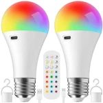 Onite Rechargeable Led Light Bulb, Battery Operated Bulb With Remote, 2.... Fixed Price $32.35.