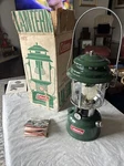 Coleman Lantern Model 220h-195 Double Mantle Green Camping W/ Box Vintage 1974. Fixed Price $69.00.