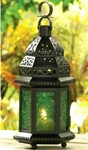 Green Glass Moroccan Lantern ** Christmas, Holidays - Led Or Candle Nib. Fixed Price $24.59.
