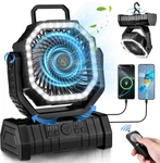 20000mah Rechargeable Portable Cordless Fan With Led Light, Remote, 4 Speeds Win. Fixed Price $60.95.