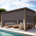 Outdoor Roller Shades For Patio With Valance, New Material Blinds Wit.... Fixed Price $191.14.