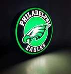 Philadelphia Eagles 9" Light Box Sign - Led Desktop Lamp With Dimmer Usb Power. Fixed Price $29.99.