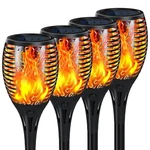 Upgraded Solar Lights Outdoor 4 Pack, Torch With Flickering Flam.... Fixed Price $50.73.