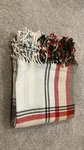 New Hearth & Hand With Magnolia Throw Blanket -cream Red Green Tan Stripes Plaid. Fixed Price $19.99.