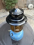 Vtg Sears 1965 Blue Camp Camping Lantern Double 476.74060 Yellow Globe. Fixed Price $88.00.