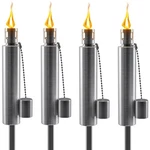 Matney Stainless Steel Outdoor Torches - Decorative 4 Pack,. Fixed Price $83.99.
