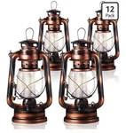 Hortsun 12 Pieces 8 Inch Vintage Led Hurricane Lantern Warm Leds And Dimme.... Fixed Price $78.73.