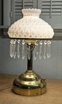 American Gas Machine Agm Table Lamp Lantern Model P67 Milk Glass Shade Crystal. Fixed Price $299.99.