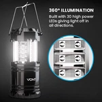 Vont 4 Pack Led Camping Lantern, Lanterns Collapsible - Black. Fixed Price $38.87.