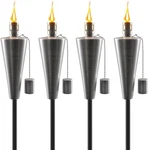 Stainless Steel Torches For Outside - Outdoor Patio Set Of 4 (cone). Fixed Price $119.94.
