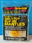 Heavy Duty Gold Top Slip-on Mantles, Coleman, 2, Fits Leisure Line Lantern. Fixed Price $6.95.