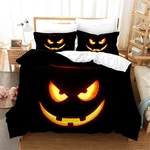3d Halloween Pumpkin Lantern Black Quilt Cover Set Bedding Sets Pillowcases. Fixed Price $65.21.