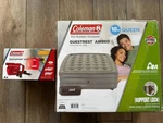 Coleman Guestrest Airbed 18" Queen Air Mattress Indoors/outdoors, Built In Pump. Fixed Price $40.00.