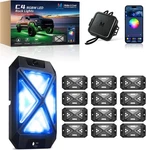 Mictuning Newest C4 12 Pods Rgbw Led Rock Lights Ultra-bright 4-sided Wide Angle. Fixed Price $221.99.